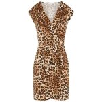 Robe courte femme morgan coton avec sans manches et col v l�opard l�opard
