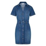 Robe courte femme morgan avec manches courtes et col fran�ais stone