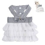Robe fantaisie en tutu pour chien et chat - adorable robe en maille ray�e - gilet de princesse - avec ...