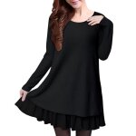 Robe femme manches longues n?ud Élégante chic noire l Robe femme manches longues n?ud Élégante chic noire l