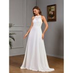 Robe fendue brode dos nu tendance pour femme ecelen - robe de soire ajuste - blanche