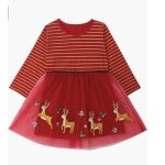 Robe fille - robes de nol fille manches longues avec pour fille 2 - 7 ans pour printemps automne hiver ...