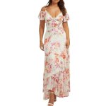 Robe jaune / rose � motifs femme guess cold