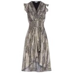 Robe longue femme morgan avec sans manches et col cache - coeur bronze