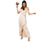 Robe longue - little mistress - u19824d1a - satin cr�me - 97% polyester 3% �lasthanne - �paules d�nud�es ...