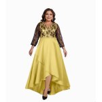 Robe en maille  manches longues et col en v pour femme ecelen - robe de soire lgante et noble pour ...