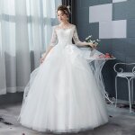 Robe de marie simple et longue ecelen - robe princesse ciel toil fort - blanche (voile gants et jupe ...