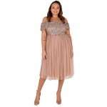 Robe maya deluxe - azbr67midi - pc - tblsh - maya midi ornee de pois robe de demoiselle dhonneur femme ...