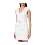 Robe - morgan - 231 - rbilly - robe femme - col v - manches courtes - blanc cass�