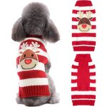 Robe de nol pour chien pull de nol pour animaux de compagnie motif renne ray (renne rouge l)