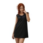 Robe noire �l�gante en dentelle sans manches - longueur genoux pour un look chic printanier et estival ...