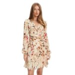 Robe pliss�e manches longues femme guess romina