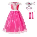 Robe de princesse filles 9 pices costume de soire enfant avec ensemble de collier de couronne pour ...