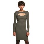 Robe pull dcoupe - urban classics - vert - grandes tailles - maille ctele - ajustement parfait