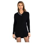 Robe pull en laine noir femme