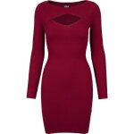 Robe femme - urban classics - cut out - bordeaux - manches longues - stretch en coton lasthanne