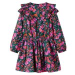 Robe - vidaxl - manches longues - rose vif - fille - taille 104 (3 - 4 ans)