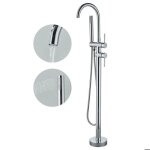 Robinet de baignoire avec douchette pour salle de bain laiton melangeur baignoire �lot sur pied avec ...