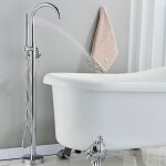 Robinet baignoire ilot autoportante pour salle de bain - mitigeur baignoire ilot robinetterie bain sur ...