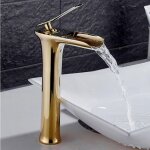 Robinets cascade or salle de bain mitigeur lavabo  levier unique eau froide et chaude