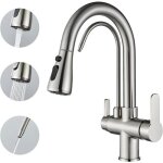 Robinet de cuisine � 3 voies avec deux sorties deaumitigeur de cuisine pour filtre � eaurotatif � 360 ...