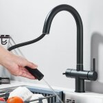 Robinet de cuisine 3 voies robinet 3 voies pivotant � 360� mitigeur devier cuisine eau potable robinetterie ...