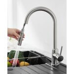 Robinet de cuisine - anycee max - douchette extractible 40cm - 2 fonctions - inox bross - rotation 360 ...
