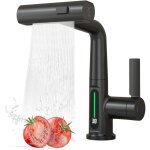 Robinet de cuisine avec douchette extensibledigital affichage de temp�rature led � 360�3 modes mitigeur ...