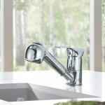 Robinet de cuisine avec douchette extractible 2 jets mitigeur vier  360 en laiton robinetterie monotrou ...