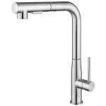 Robinet de cuisine avec douchette extractible - en inox - rotatif � 360� - 2 fonctions jet - barboteur ...