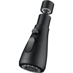 Robinet cuisine douchette rotative 3 modes économiseur eau embout adaptable finition noir label Robinet cuisine douchette rotative 3 modes économiseur eau embout adaptable finition noir label