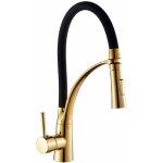 Robinet de cuisine extensible dor & noir avec douchette extractible mitigeur dvier  levier unique ...