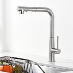 Robinet de cuisine - auralum max - extractible - inox bross - 2 fonctions - rotatif 360