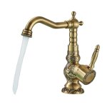 Robinet de cuisine finition en laiton antique mlangeur deau chaude et froide antique c court