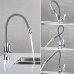 Robinet de cuisine flexible - auralum pro - mitigeur Évier en laiton rotatif 360° - gris - economie deau ... Robinet de cuisine flexible - auralum pro - mitigeur Évier en laiton rotatif 360° - gris - economie deau ...