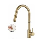 Robinet cuisine mitigeur avec douchette extractible haut bec robinetterie rotatif  360 2 modes jets ...