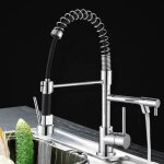 Robinet cuisine mitigeur avec douchette extractible en silicone noir rabattable 360 mitigeur pour evier ...