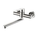 Robinet de cuisine mural mitigeur d�vier pivotant 360 � acier inoxydable rotatif � mitigeur froid et ...