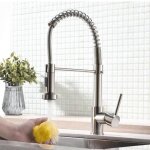 Robinet de cuisine mitigeur extractible � 2 jets rotatif � 360� d�poli nickel bross�