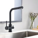 Robinet cuisine noir 3 voies pivotant  360 mitigeur cuisine 3 voies robinet vier cuisine eau potable ...