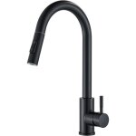 Robinet cuisine noir avec douchette extensible rotation 360 robinetterie  ressort - mitigeur cuisine ...