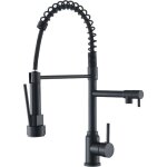 Robinet de cuisine noir avec douchette flexible et mitigeur cuisine pivotante 360°rétractable avec pulvérisate ... Robinet de cuisine noir avec douchette flexible et mitigeur cuisine pivotante 360°rétractable avec pulvérisate ...