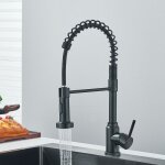 Robinet de cuisine noir - �vier de cuisine - rotation � 360� - pulv�risateur extractible � 2 modes - ...