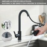 Robinet cuisine noir mitigeur cuisine douchette evier cuisine pivotant  360 dvier  arc lev pulvrisateur ...