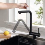 Robinet cuisine noirmitigeur cuisine rabattable sous fentrerobinet de cuisine avec haut bec pivotant ...