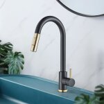 Robinet de cuisine blanc pivotant avec 2 modes de jet robinet vier mitigeur de cuisine mitigeur monocommande ...
