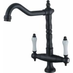 Robinet de cuisine noir rtro robinet de cuisine mitigeur  deux poignes robinet dvier pivotant  360 ...