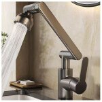 Robinet cuisine rabattable 1080� 2 modes flexible pour evier sous fen�tre acier inoxydable label