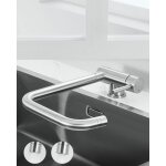 Robinet de cuisine rabattable en inox bross - rotatif  360 - mitigeur evier avec 2 fonctions jet
