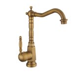 Robinet de cuisine salle de bain mitigeur de lavabo en laiton antique cuivre rotation 360�